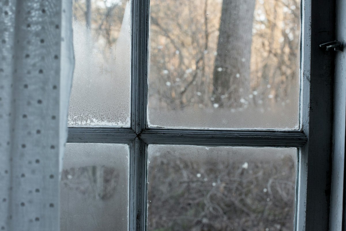 White window with curtain