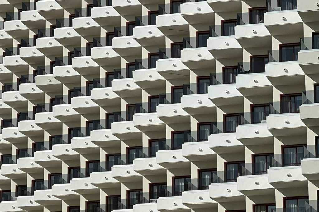 Pattern of balconies on a modern building