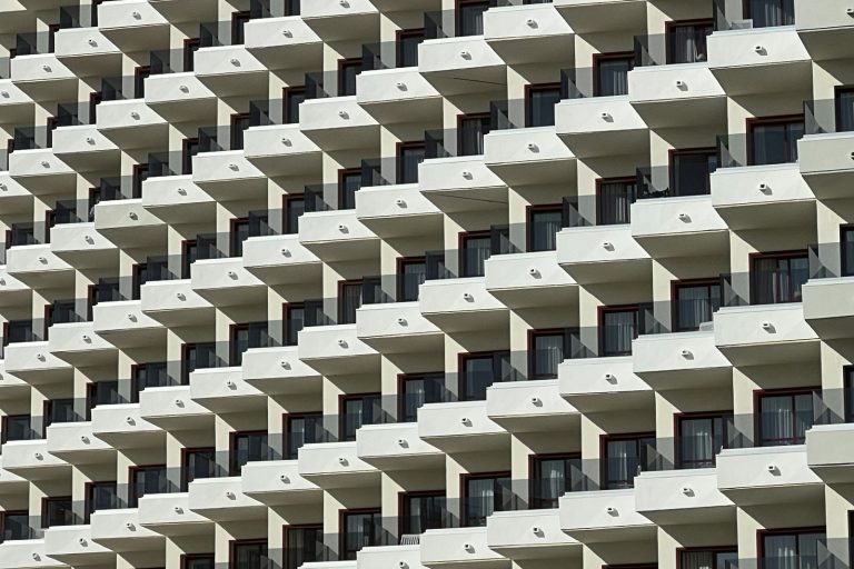 Pattern of balconies on a modern building
