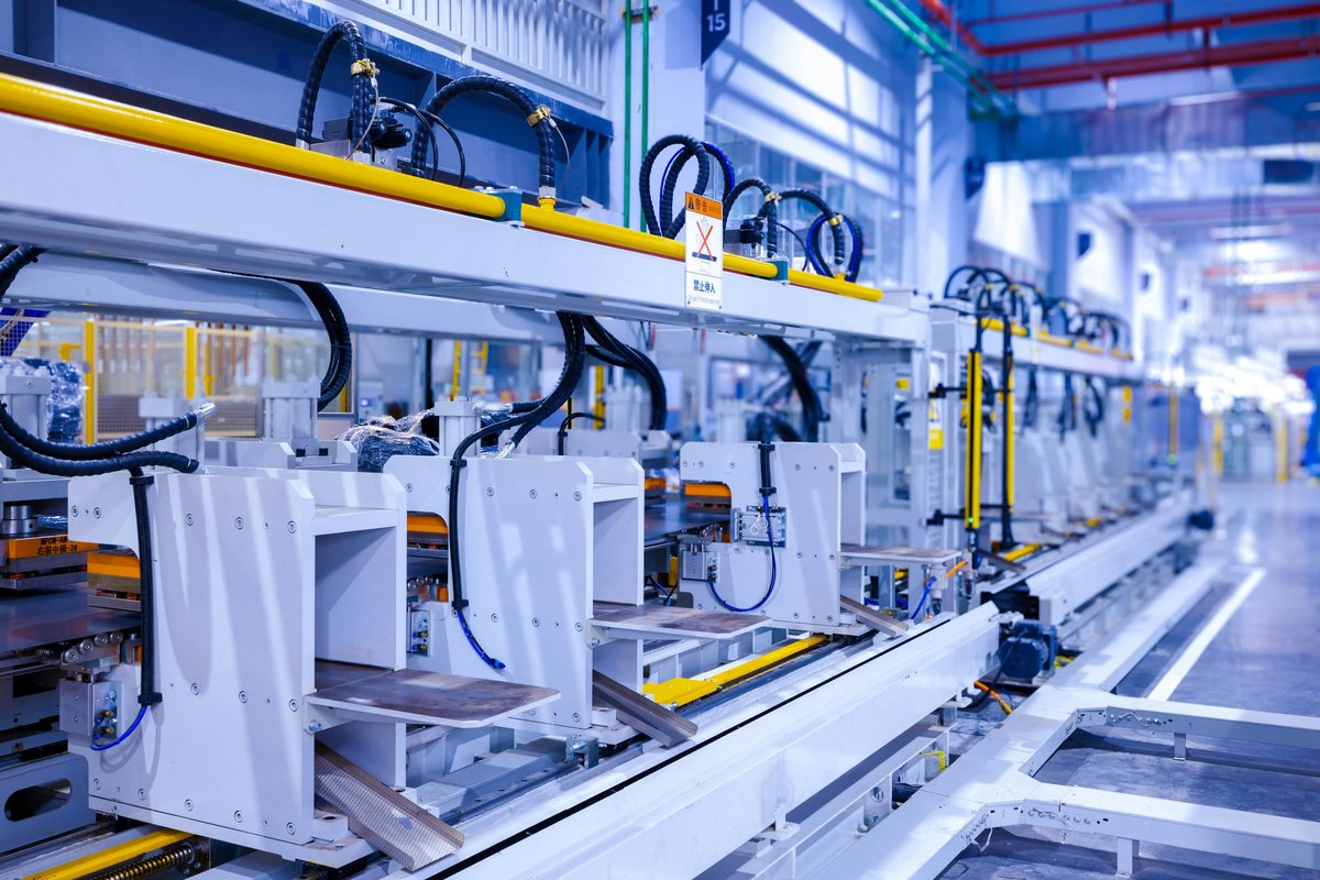 A factory with a lot of machines in it