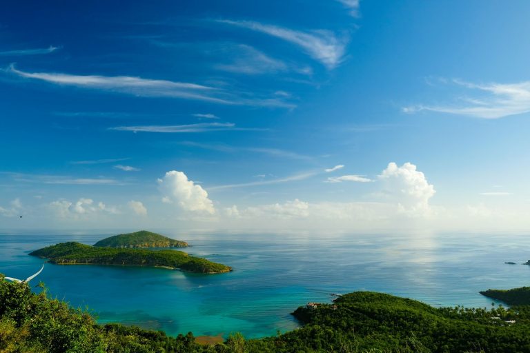 An island in the middle of a body of water